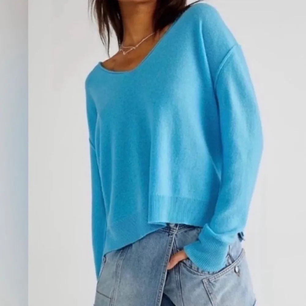 NEW FREE PEOPLE HARMONY CASHMERE V NECK SWEATER